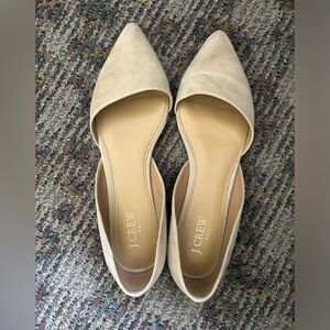 J Crew Zoe Suede D’orsay flats Nude color size 10